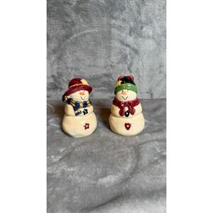 Vigor Ceramic Snowman Salt and Pepper Shakers Set Holiday Christmas Decor